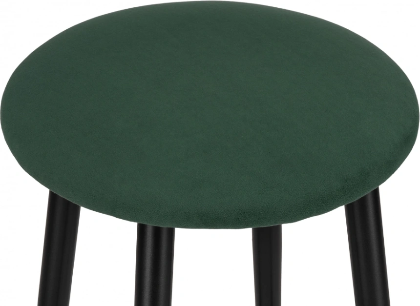Полубарный табурет Гангток, крутящийся, изумруд / черный матовый