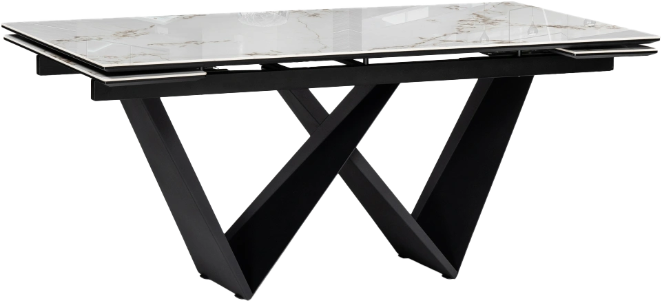 Кухонный обеденный раздвижной Бор, 180(240), керамика, pandorai каркас черный