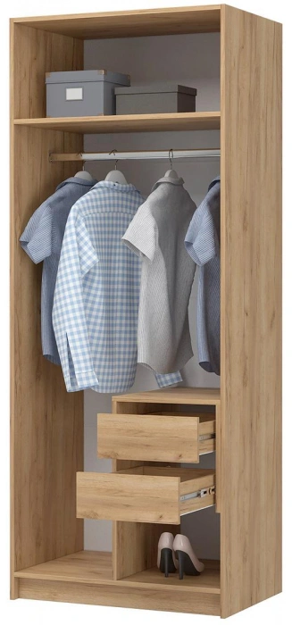 Шкаф распашной Широн 800, графит серый / дуб крафт золото