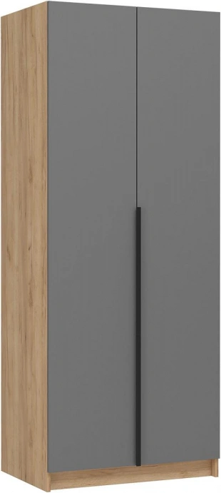 Шкаф распашной Широн 800, графит серый / дуб крафт золото
