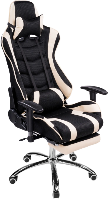 Офисное кресло Kano 1, с подставкой для ног, cream / black