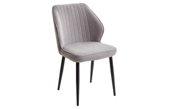 Стул Vena, мягкий, B22 серый, велюр, черный каркас