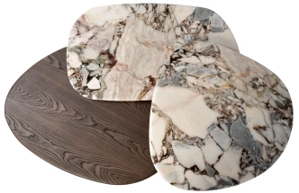 Журнальный стол 58DB-23173,158x109x35, МДФ, шпон, мрамор, бежевый мрамор / коричневый/ латунь