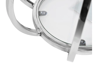 Журнальный стол 13RXET4037-SILVER, 50x50x60, закаленное стекло, прозрачный / серебро