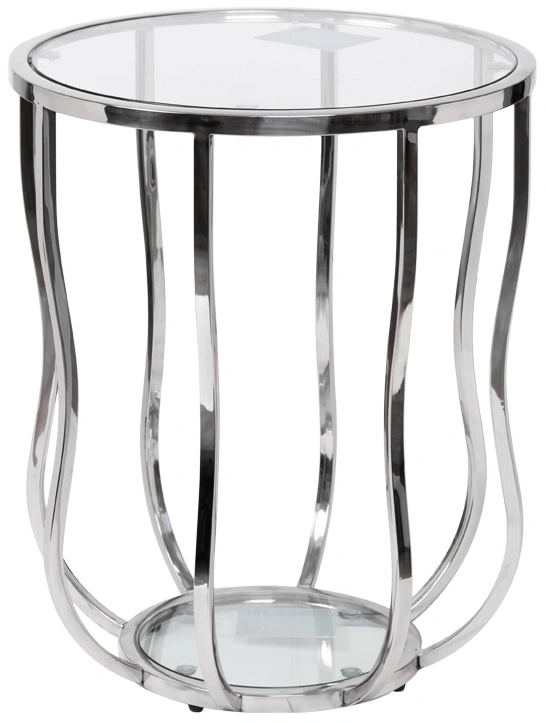 Журнальный стол 13RXET4037-SILVER, 50x50x60, закаленное стекло, прозрачный / серебро