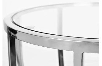 Журнальный стол 13RXET4037-SILVER, 50x50x60, закаленное стекло, прозрачный / серебро