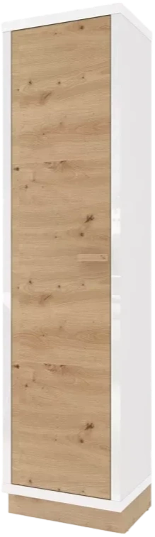 Шкаф пенал Балтимор, распашной с полками, Белый / Дуб дикий