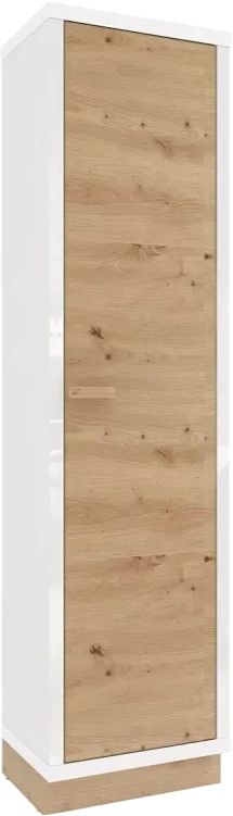 Шкаф пенал Балтимор, распашной с полками, Белый / Дуб дикий