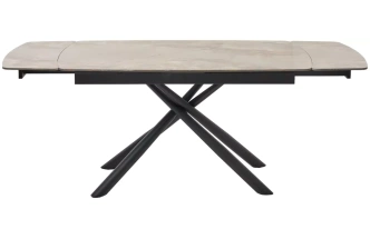 Кухонный стол раздвижной Rivoli 140, Gloss Amber Jade Solid Ceramic, Black
