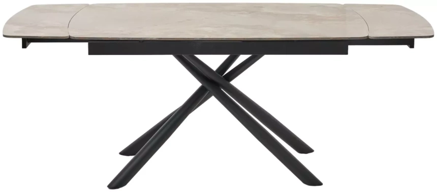 Кухонный стол раздвижной Rivoli 140, Gloss Amber Jade Solid Ceramic, Black