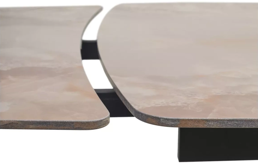 Кухонный стол раздвижной Rivoli 140, Gloss Amber Jade Solid Ceramic, Black