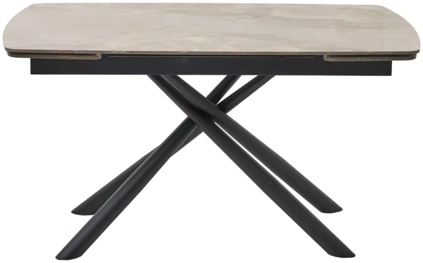 Кухонный стол раздвижной Rivoli 140, Gloss Amber Jade Solid Ceramic, Black