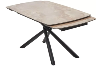 Кухонный стол раздвижной Rivoli 140, Gloss Amber Jade Solid Ceramic, Black