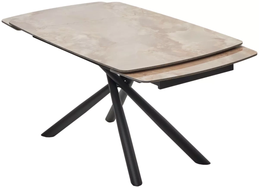 Кухонный стол раздвижной Rivoli 140, Gloss Amber Jade Solid Ceramic, Black