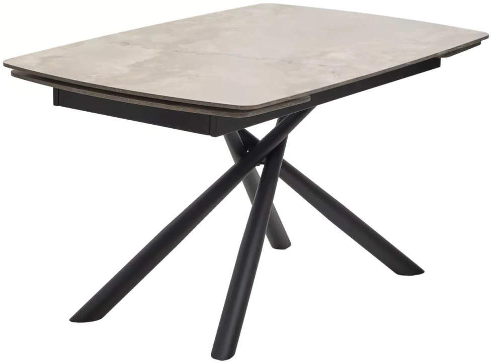 Кухонный стол раздвижной Rivoli 140, Gloss Amber Jade Solid Ceramic, Black