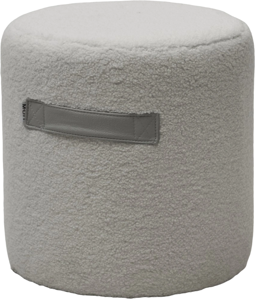 Пуф Harta, NINI-01 Белый, teddy  / TKS-07 серый