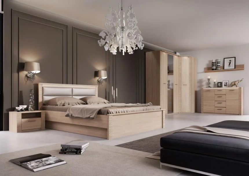 Кровать Элана 140, полутораспальная, дуб сонома