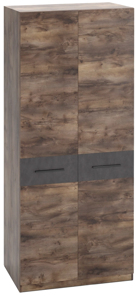 Шкаф двухдверный Глазго, распашной для одежды, металл бруклин / таксония