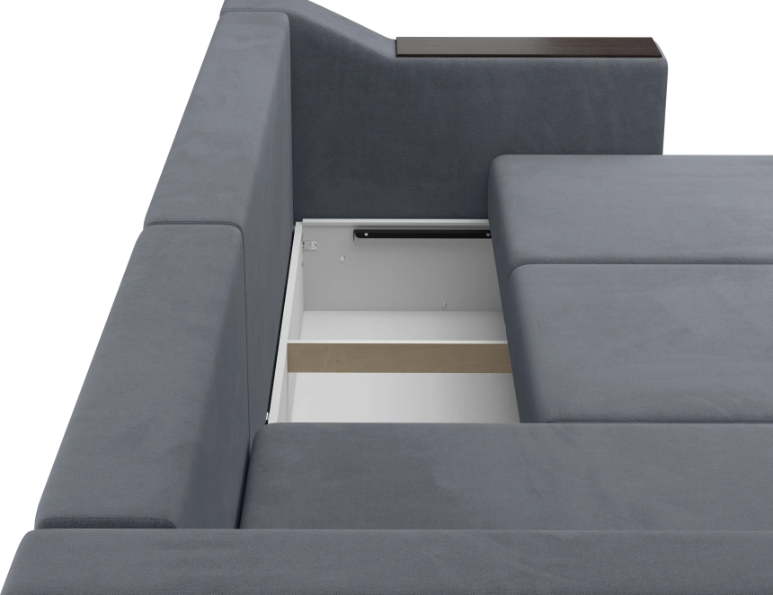 Диван угловой Невада, модель 020, комплектация 3 левый, Omega 32 (темно-серый)