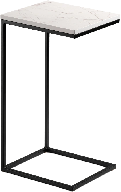 Журнальный стол Геркулес, 30x34, ЛДСП, оникс, каркас черный