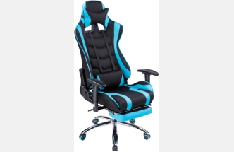 Офисное кресло Kano 1, с подставкой для ног, light blue / black