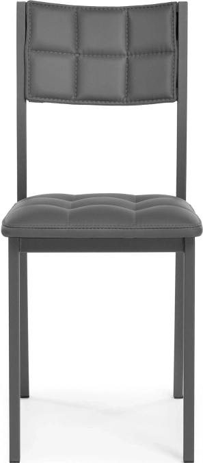Стул на металлокаркасе Бекал, экокожа темно-серый / графит