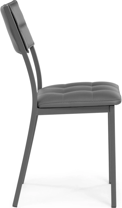 Стул на металлокаркасе Бекал, экокожа темно-серый / графит