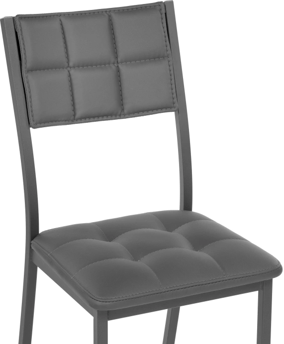 Стул на металлокаркасе Бекал, экокожа темно-серый / графит