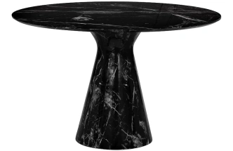 Обеденный стол 33FS-120-STOL/OB-CHE, МДФ, черный мрамор / черный