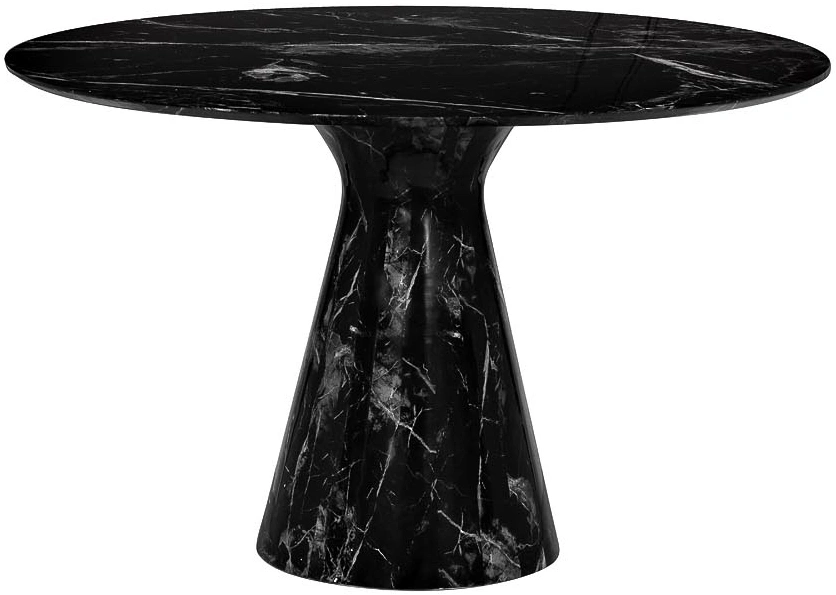 Обеденный стол 33FS-120-STOL/OB-CHE, МДФ, черный мрамор / черный