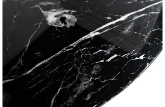 Обеденный стол 33FS-120-STOL/OB-CHE, МДФ, черный мрамор / черный