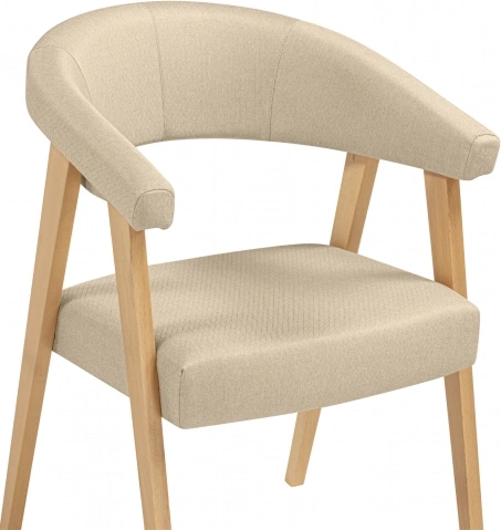 Деревянный стул-кресло Невада 2, натуральное дерево / бежевый (ткань 135)