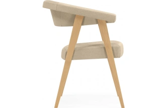 Деревянный стул-кресло Невада 2, натуральное дерево / бежевый (ткань 135)