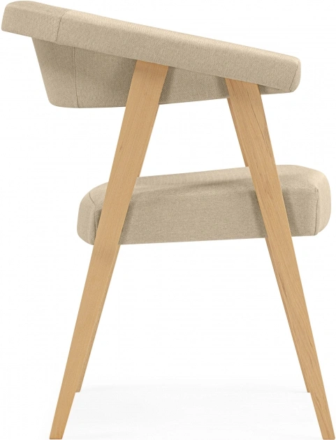 Деревянный стул-кресло Невада 2, натуральное дерево / бежевый (ткань 135)