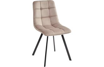 Стул Chilli Square, мягкий, Bluvel-40 бежевый, велюр, черный каркас