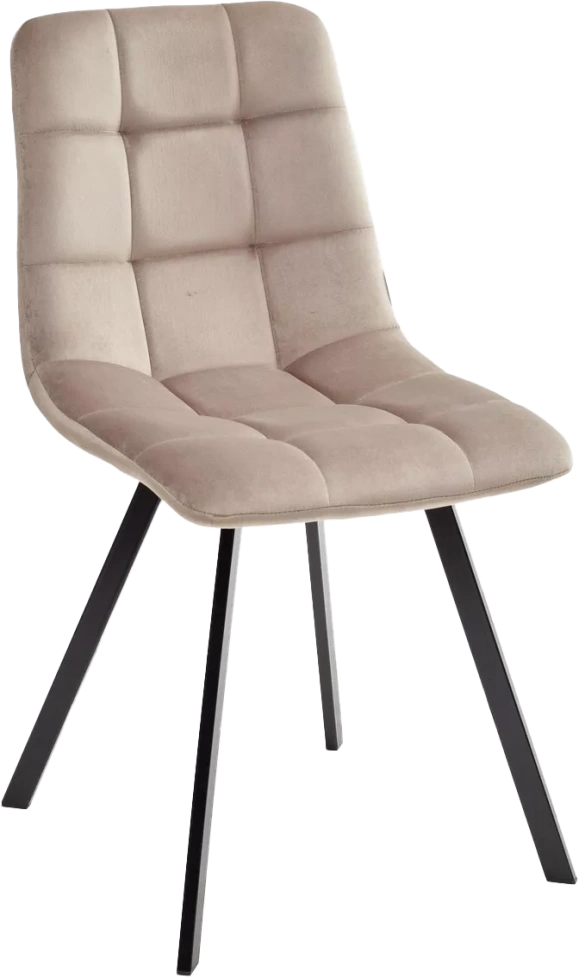 Стул Chilli Square, мягкий, Bluvel-40 бежевый, велюр, черный каркас