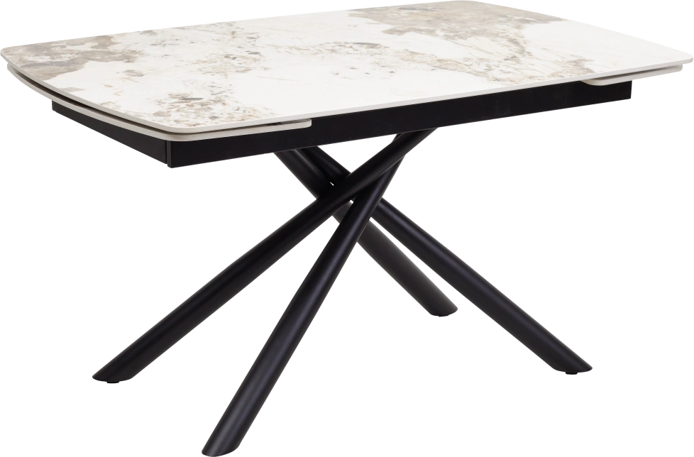 Кухонный стол раздвижной Rivoli 140, Gloss Luxury Pandora Solid Ceramic, Black