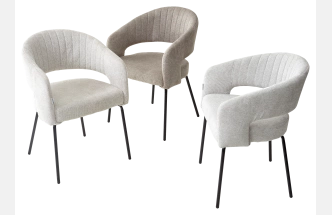 Стул Snug, мягкий, 3018-01 белый, шенилл, черный каркас