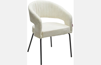 Стул Snug, мягкий, 3018-01 белый, шенилл, черный каркас