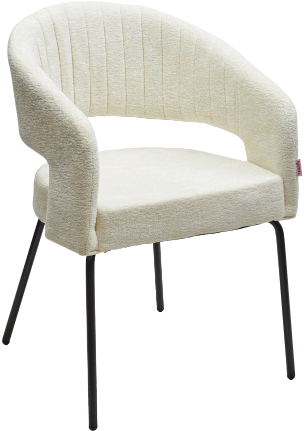 Стул Snug, мягкий, 3018-01 белый, шенилл, черный каркас