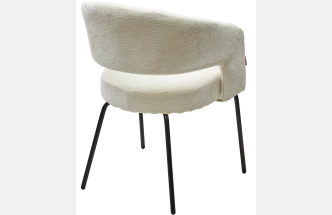 Стул Snug, мягкий, 3018-01 белый, шенилл, черный каркас