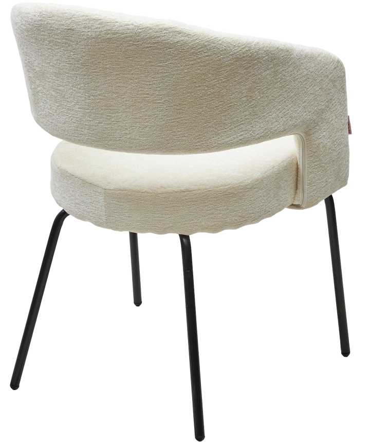 Стул Snug, мягкий, 3018-01 белый, шенилл, черный каркас