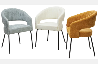 Стул Snug, мягкий, 3018-01 белый, шенилл, черный каркас