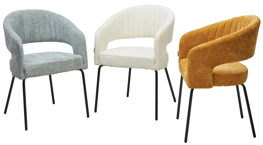 Стул Snug, мягкий, 3018-01 белый, шенилл, черный каркас
