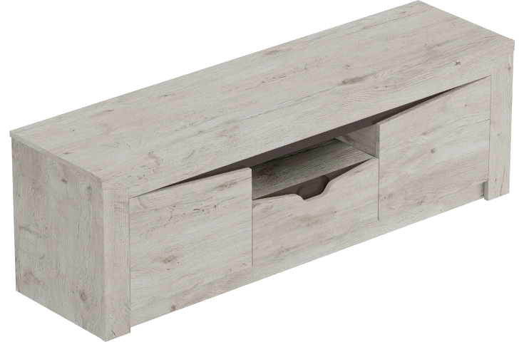 Тумба под ТВ Соренто, с двумя дверями и ящиком, дуб бонифаций