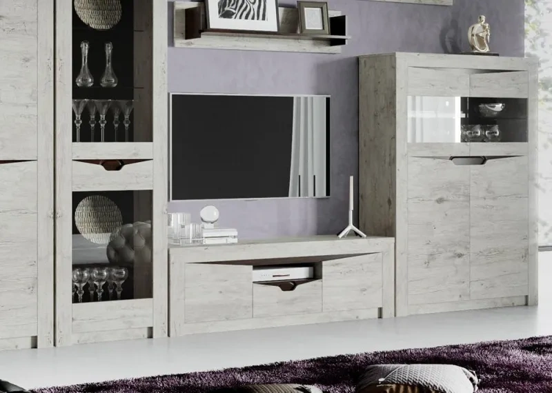 Тумба под ТВ Соренто, с двумя дверями и ящиком, дуб бонифаций