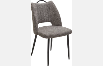 Стул Janety, мягкий, UF998-15 серый, букле, черный каркас