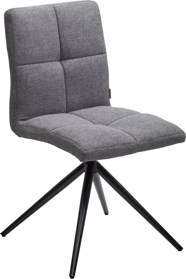 Стул Sallie, мягкий, поворотный, VT6037-16 серый, ткань, черный каркас