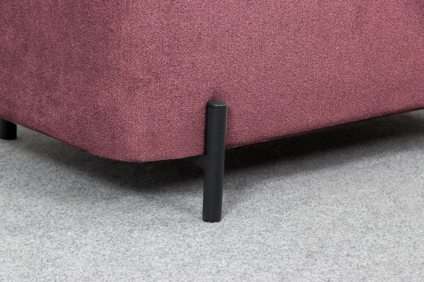 Банкетка Портленд, мягкая, на ножках, ткань торонто бордовый