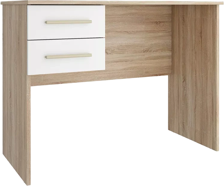 Стол письменный Алекс, 2 ящика, Дуб сонома / Белый